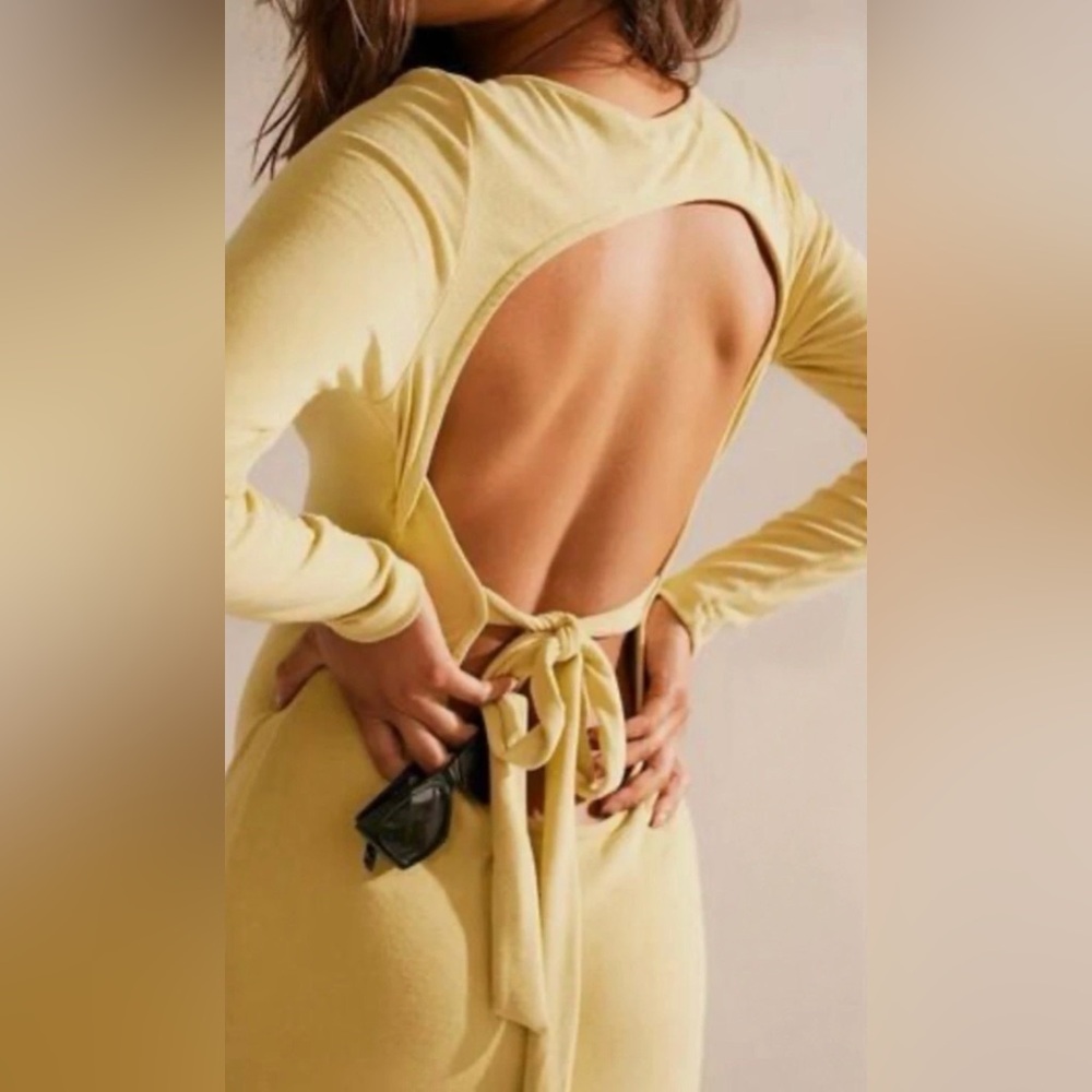 Free People Beach Aubre Open-Back Essential Maxi Dress- Dried Moss - Picture 2 of 9